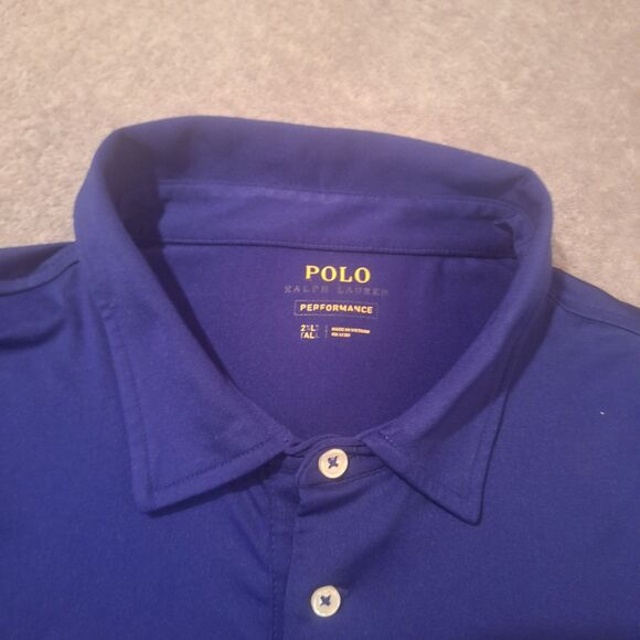Polo Ralph Lauren Performance Men XXL Shirt Classic Fit Navy Red Pony Logo Golf - Picture 5 of 9